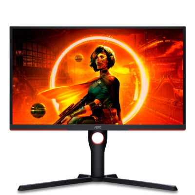 AOC G3 25G3ZM/BK Monitor PC 62,2 cm (24.5") 1920 x 1080 Pixel Full HD Nero, Rosso - immagine 2