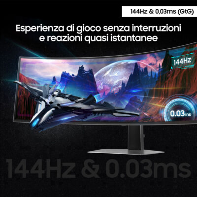 Samsung S49DG910SU Monitor PC 124,5 cm (49") 5120 x 1440 Pixel Dual QHD OLED Argento - immagine 4