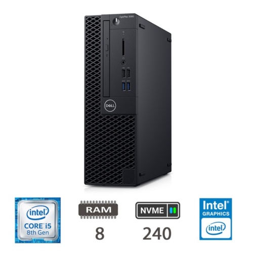 PC DELL OPTIPLEX 3060 SFF (USATO) - INTEL I5-8500 - SVGA INTEL HD630 - 8GB RAM - SSD 256GB NVME - USB3,0 - Windows 11 PRO - GARANZIA 12 MESI -2X USB 3.0 FRONT - 2X USB 2.0 FRONT - USCITA CUFFIE JACK - HDMI - DISPLAY PORT - 2X USB 3.0 - 2X USB 2.0 - LAN RJ 45 -