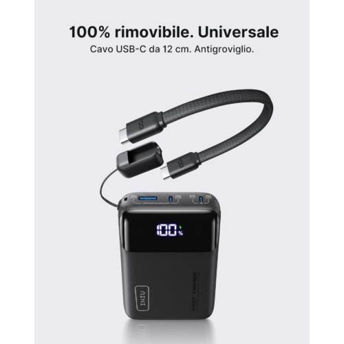 POWERBANK (NUOVO) 65W PER NOTEBOOK  20000mAh NERO MOD P62-E1 USB-C